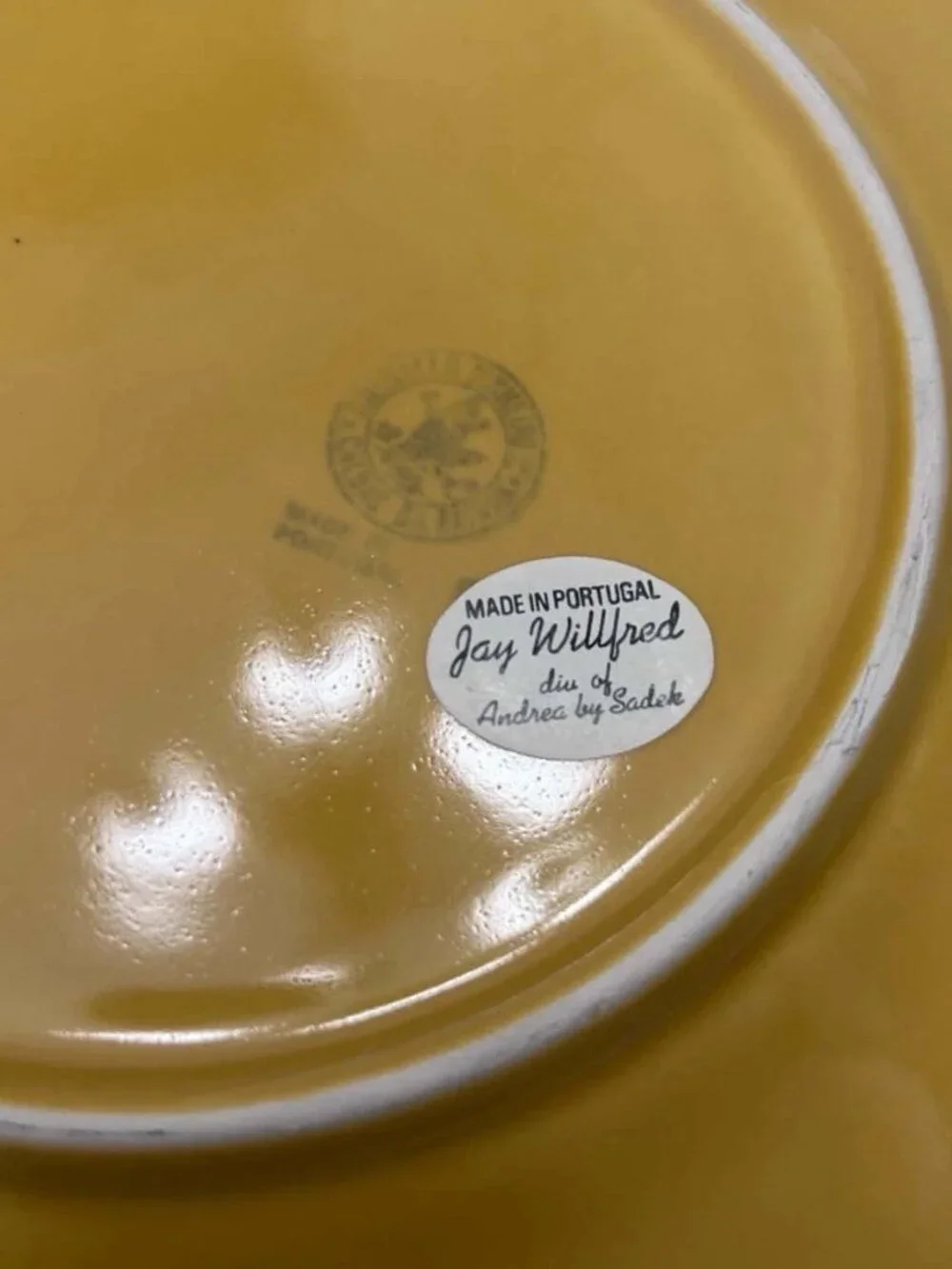 NOS 2x Jay Willfred x Andrea Sadek Bordallo PinheiroPortugal Yellow Dinner Plate